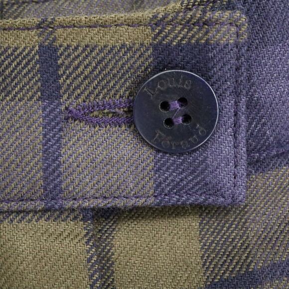 Louis Feraud Shorts Womens 8 Wool Blue Green Plaid Pleated Cuffs Lined Zip Vtg - Picture 8 of 10